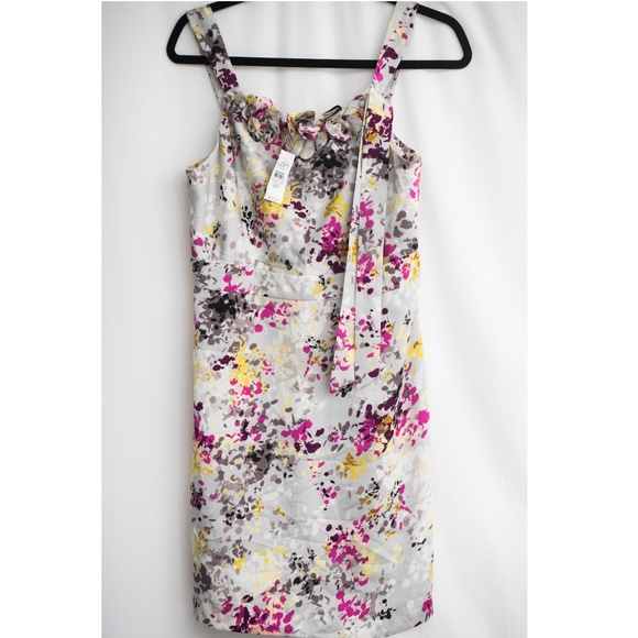 SALE New LOFT Gray Floral Sleeveless Dress Sz 8p - Picture 3 of 7